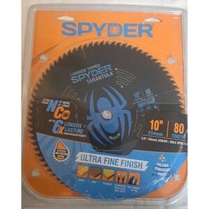 Spyder Tarantula 10" 80T Saw Blade Ultra Fine Finish Table Miter Saw Blade NEW